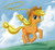 Size: 1500x1380 | Tagged: safe, artist:johnjoseco, applejack, earth pony, pony, g4, cloud, cloudy, female, lasso, mare, mouth hold, photoshop, running, solo