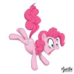 Size: 825x825 | Tagged: dead source, safe, artist:mysticalpha, pinkie pie, earth pony, pony, friendship is magic, g4, cute, diapinkes, female, mare, shocked, simple background, solo, surprised, white background
