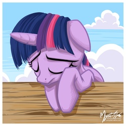 Size: 858x858 | Tagged: safe, artist:mysticalpha, twilight sparkle, pony, unicorn, friendship is magic, g4, my little pony: friendship is magic, eyes closed, female, floppy ears, mare, pouting, sad, solo, unicorn twilight