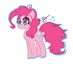 Size: 661x578 | Tagged: dead source, safe, artist:strobo-pop, pinkie pie, earth pony, pony, g4, female, mare, simple background, solo, transparent background
