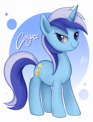 Size: 666x876 | Tagged: safe, artist:mn27, minuette, pony, unicorn, g4, abstract background, eyes open, female, horn, mare, smiling, solo