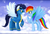 Size: 1723x1174 | Tagged: safe, artist:mn27, rainbow dash, soarin', pegasus, pony, g4, clothes, cloud, eye contact, female, happy, looking at each other, male, mare, ohmygosh, on a cloud, open mouth, open smile, raised hoof, ship:soarindash, shipping, sky, smiling, sparkles, spread wings, stallion, standing, standing on a cloud, straight, uniform, wings, wonderbolts, wonderbolts uniform