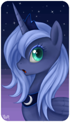 Size: 292x502 | Tagged: safe, artist:mn27, princess luna, alicorn, pony, g4, bust, colored pupils, cute, female, horn, jewelry, lunabetes, mare, open mouth, portrait, profile, regalia, s1 luna, simple background, solo, surprised, tiara, transparent background, wings