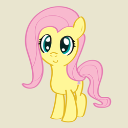 Size: 600x600 | Tagged: safe, artist:why485, fluttershy, pegasus, pony, g4, female, mare, simple background, solo, yellow background