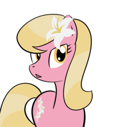 Size: 1200x1200 | Tagged: safe, artist:why485, lily, lily valley, earth pony, pony, g4, female, mare, simple background, skeptical, solo, transparent background