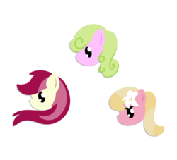 Size: 1044x950 | Tagged: safe, artist:why485, daisy, flower wishes, lily, lily valley, roseluck, earth pony, pony, g4, female, flower trio, head, mare, photoshop, simple background, transparent background