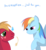 Size: 1324x1445 | Tagged: dead source, safe, artist:miketheuser, big macintosh, rainbow dash, earth pony, pegasus, pony, g4, blushing, dialogue, female, implied shipping, male, mare, photoshop, ship:rainbowmac, shipping, simple background, stallion, straight, straw in mouth, sweatdrop, transparent background