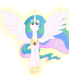 Size: 1190x1343 | Tagged: dead source, safe, artist:miketheuser, princess celestia, alicorn, pony, g4, female, mare, photoshop, serious face, simple background, solo, transparent background