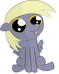 Size: 602x758 | Tagged: safe, artist:miketheuser, derpy hooves, pegasus, pony, g4, female, filly, foal, simple background, sitting, solo, tongue out, transparent background