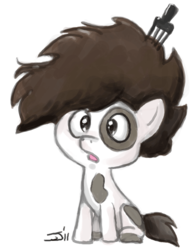 Size: 550x721 | Tagged: safe, artist:johnjoseco, pipsqueak, earth pony, pony, g4, adobe imageready, afro, colt, comb, hair pick, male, simple background, sitting, solo, white background