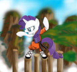 Size: 1200x1131 | Tagged: safe, artist:gunslingerpen, rarity, pony, unicorn, g4, action pose, balancing, bipedal, female, mare, photoshop, solo