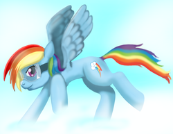 Size: 3300x2550 | Tagged: safe, artist:gunslingerpen, rainbow dash, pegasus, pony, g4, action pose, cloud, cloudy, female, goggles, high res, mare, photoshop, solo