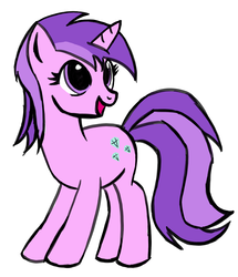 Size: 2374x2758 | Tagged: safe, artist:gunslingerpen, amethyst star, sparkler, pony, unicorn, g4, black outlines, female, happy, high res, looking back, mare, open mouth, open smile, simple background, smiling, solo, white background