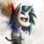 Size: 1600x1600 | Tagged: dead source, safe, artist:swaetshrit, dj pon-3, vinyl scratch, pony, unicorn, g4, alternate eye color, bust, female, jonsi, mare, paint tool sai, parody, portrait, profile, red eyes, solo, straitjacket, wrong eye color