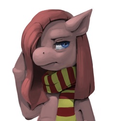 Size: 800x800 | Tagged: safe, artist:kevinsano, pinkie pie, earth pony, pony, g4, clothes, female, hippo snout, mare, photoshop, pinkamena diane pie, scarf, simple background, solo, white background, wip
