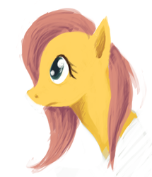 Size: 395x459 | Tagged: dead source, safe, artist:hawtkoffee, fluttershy, pegasus, pony, g4, bust, female, mare, photoshop, portrait, profile, simple background, solo, white background