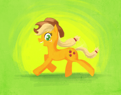 Size: 1368x1080 | Tagged: dead source, safe, artist:hawtkoffee, applejack, earth pony, pony, g4, female, happy, mare, photoshop, running, solo, walking