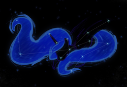 Size: 1166x800 | Tagged: dead source, safe, artist:sir-dangereaux, princess luna, alicorn, pony, g4, constellation, constellation hair, female, mare, newbie artist training grounds, photoshop, solo, starry mane, stars