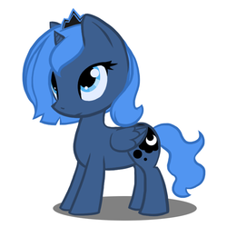 Size: 669x669 | Tagged: safe, artist:atticus83, princess luna, alicorn, pony, g4, cute, female, filly, foal, looking up, photoshop, simple background, smiling, solo, white background, woona