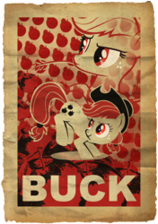 Size: 702x1000 | Tagged: safe, artist:2snacks, applejack, earth pony, pony, g4, abstract background, bucking, female, mare, photoshop, poster, propaganda, solo