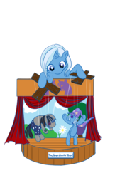 Size: 638x825 | Tagged: safe, artist:bunnimation, smarty pants, trixie, pony, unicorn, female, filly, foal, marionette, photoshop, puppet, simple background, stage, transparent background