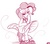 Size: 587x514 | Tagged: safe, artist:bunnimation, pinkie pie, earth pony, pony, semi-anthro, g4, arm hooves, bipedal, clothes, dress, female, mare, marilyn monroe, monochrome, paraskirt, photoshop, simple background, skirt blow, smiling, solo, spring dress, standing, summer dress, sundress, the seven year itch, white background, white dress