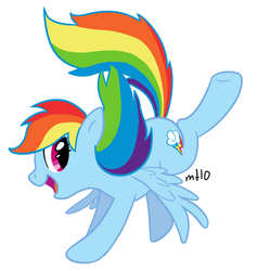 Size: 568x600 | Tagged: safe, artist:empty-10, rainbow dash, pegasus, pony, g4, female, mare, photoshop, simple background, solo, white background