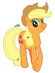 Size: 454x600 | Tagged: safe, artist:empty-10, applejack, earth pony, pony, g4, crossed hooves, female, mare, photoshop, simple background, smiling, solo, white background