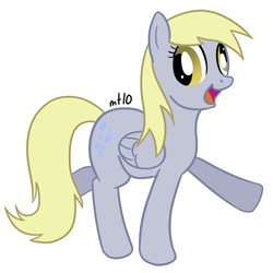 Size: 600x600 | Tagged: safe, artist:empty-10, derpy hooves, pegasus, pony, g4, female, happy, mare, photoshop, simple background, solo, walking, white background