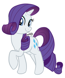 Size: 500x600 | Tagged: safe, artist:empty-10, rarity, pony, unicorn, g4, female, mare, photoshop, raised hoof, simple background, smiling, solo, white background