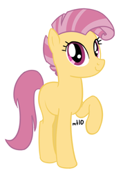 Size: 420x600 | Tagged: safe, artist:empty-10, candy mane, earth pony, pony, g4, blank flank, female, mare, photoshop, raised hoof, simple background, solo, white background