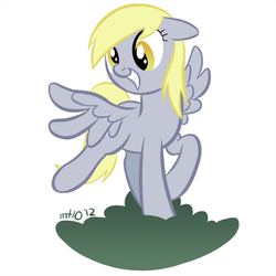 Size: 700x700 | Tagged: safe, artist:empty-10, derpy hooves, pegasus, pony, g4, the last roundup, cloud, female, floppy ears, grin, hooves, mare, on a cloud, photoshop, simple background, smiling, solo, spread wings, white background, wings