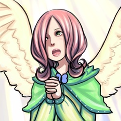 Size: 800x800 | Tagged: dead source, safe, artist:ninjaham, fluttershy, human, g4, acdsee, female, humanized, light skin, singing, solo, winged humanization, wings