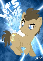 Size: 600x840 | Tagged: safe, artist:kevinbolk, doctor whooves, time turner, earth pony, pony, g4, abstract background, let's do the time warp again, male, photoshop, rocky horror picture show, serious face, solo, song reference, stallion