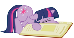 Size: 5000x2599 | Tagged: safe, artist:bri-sta, artist:somepony, twilight sparkle, pony, unicorn, g4, book, face down ass up, faceplant, female, filly, floppy ears, mare, photoshop, simple background, sleeping, solo, squishy, tired, transparent background, unicorn twilight, wallpaper