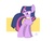 Size: 1200x900 | Tagged: safe, artist:jump-cut, twilight sparkle, pony, unicorn, g4, abstract background, angry, female, looking back, mare, photoshop, simple background, solo, twilight sparkle is not amused, unamused, unicorn twilight, white background