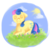 Size: 570x558 | Tagged: safe, artist:steeve, bon bon, sweetie drops, earth pony, pony, g4, adobe imageready, adorabon, cute, eyes closed, female, floppy ears, grass, mare, prone, simple background, solo, sun, transparent background