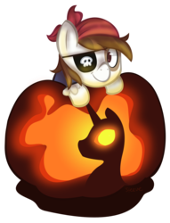 Size: 1104x1446 | Tagged: safe, artist:steeve, nightmare moon, pipsqueak, earth pony, pony, g4, adobe imageready, colt, halloween, holiday, jack-o-lantern, male, nightmare night, pirate, pumpkin, simple background, transparent background