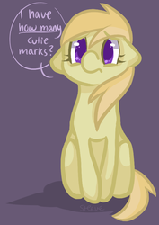 Size: 623x881 | Tagged: safe, artist:steeve, noi, earth pony, pony, g4, cropped, cute, female, filly, floppy ears, no pupils, noiabetes, noisad, purple background, sad, sadorable, simple background, sitting, solo
