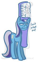 Size: 481x783 | Tagged: safe, artist:steeve, minuette, pony, unicorn, g4, costume, cropped, female, mare, simple background, solo, that pony sure does love toothbrushes, toothbrush