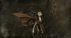 Size: 1500x800 | Tagged: safe, artist:nastylady, doctor whooves, time turner, earth pony, pony, g4, abstract background, clothes, coat, male, photoshop, solo, stallion