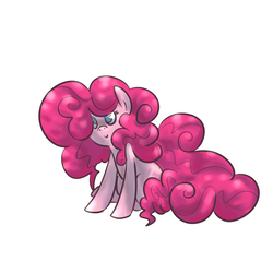 Size: 1000x1000 | Tagged: safe, artist:ponygoggles, pinkie pie, earth pony, pony, g4, female, fluffy mane, mare, no pupils, simple background, sitting, solo, white background