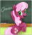 Size: 1045x1134 | Tagged: dead source, safe, artist:mn27, cheerilee, earth pony, pony, g4, chalkboard, cheeribetes, cute, female, happy, looking at you, looking back, mare, open mouth, open smile, photoshop, rearing, smiling, solo