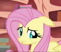 Size: 200x171 | Tagged: safe, screencap, fluttershy, pegasus, pony, bridle gossip, g4, season 1, animated, awkward, cropped, cute, embarrassed, female, floppy ears, gif, library, mare, puppy dog eyes, shyabetes, solo