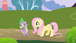 Size: 1280x720 | Tagged: safe, screencap, fluttershy, spike, g4