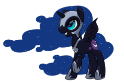 Size: 2427x1600 | Tagged: safe, artist:inlucidreverie, nightmare moon, alicorn, pony, ask nighmarewoon, g4, cute, filly, nightmare woon, simple background, transparent background