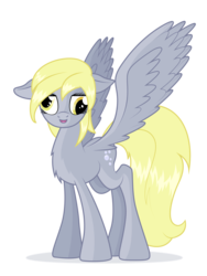Size: 5153x6850 | Tagged: safe, artist:emkay-mlp, derpy hooves, pegasus, pony, g4, absurd resolution, chest fluff, female, mare, simple background, solo, spread wings, transparent background, wings