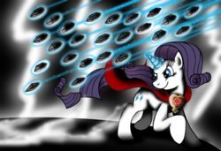 Size: 1000x682 | Tagged: safe, artist:jamescorck, rarity, pony, g4, cape, clothes, fire ruby, solo