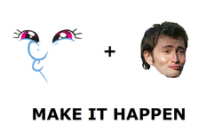 Size: 1337x796 | Tagged: safe, rainbow dash, g4, all caps, dashface, david tennant, doctor who, exploitable meme, make it happen, meme, meta, tennantface