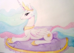 Size: 614x442 | Tagged: safe, artist:prettypinkpony, princess celestia, pony, g4, female, solo, traditional art